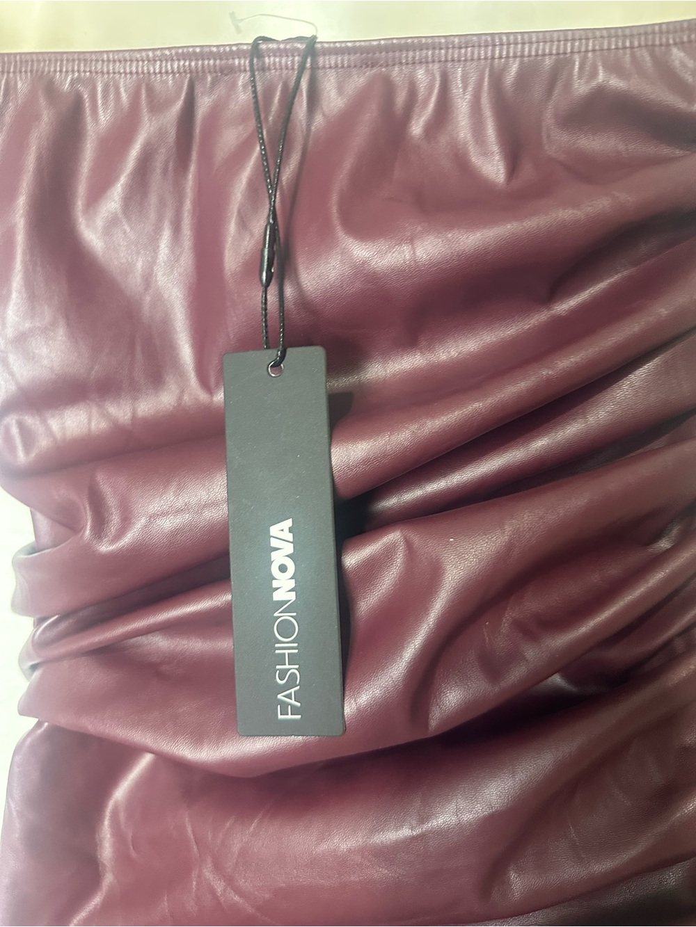 Fashion Nova Burgundy Faux Leather Top - Picture 4 of 5